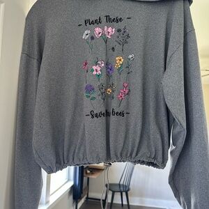 - Gray Hoodie with Floral Print